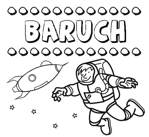 Nome Baruch para colorir. Desenhos dos nomes para pintar com as crianças