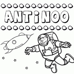 Nome Antinoo para colorir. Desenhos dos nomes para pintar com as crianças