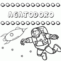 Nome Agatodoro para colorir. Desenhos dos nomes para pintar com as crianças