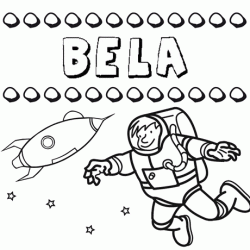 Nome Bela para colorir. Desenhos dos nomes para pintar com as crianças