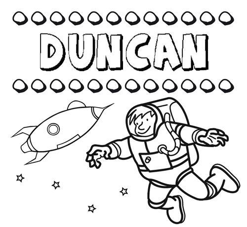 Nome Duncan para colorir. Desenhos dos nomes para pintar com as crianças