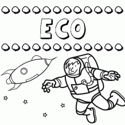 Nome Eco para colorir. Desenhos dos nomes para pintar com as crianças