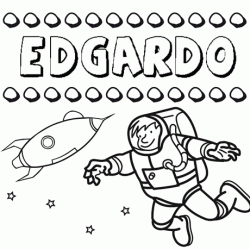 Nome Edgardo para colorir. Desenhos dos nomes para pintar com as crianças