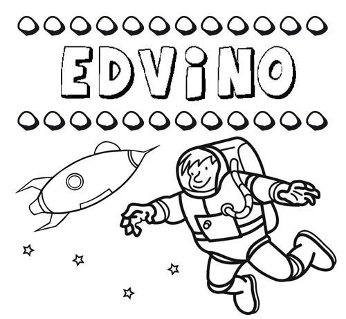 Nome Edvino para colorir. Desenhos dos nomes para pintar com as crianças