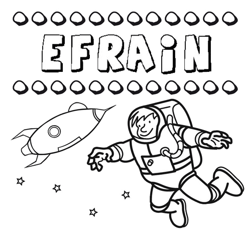 Nome Efraín para colorir. Desenhos dos nomes para pintar com as crianças