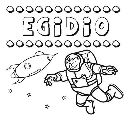 Nome Egidio para colorir. Desenhos dos nomes para pintar com as crianças