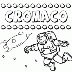 Nome Cromaco para colorir. Desenhos dos nomes para pintar com as crianças