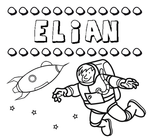Nome Elián para colorir. Desenhos dos nomes para pintar com as crianças