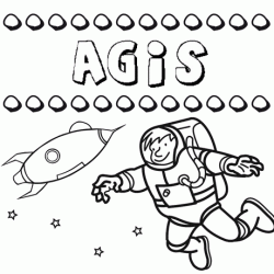 Nome Agis para colorir. Desenhos dos nomes para pintar com as crianças