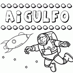 Nome Aigulfo para colorir. Desenhos dos nomes para pintar com as crianças