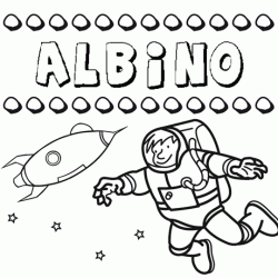Nome Albino para colorir. Desenhos dos nomes para pintar com as crianças
