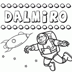 Nome Dalmiro para colorir. Desenhos dos nomes para pintar com as crianças