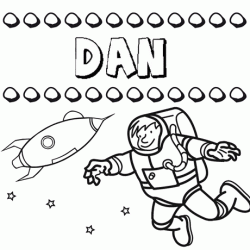 Nome Dan para colorir. Desenhos dos nomes para pintar com as crianças