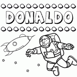 Nome Donaldo para colorir. Desenhos dos nomes para pintar com as crianças