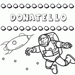 Nome Donatello para colorir. Desenhos dos nomes para pintar com as crianças