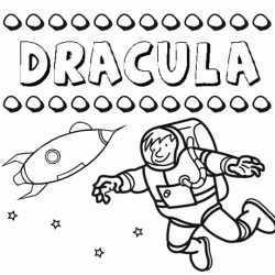 Nome Drácula para colorir. Desenhos dos nomes para pintar com as crianças
