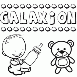 Nome Galaxión para colorir. Desenhos dos nomes para pintar com as crianças