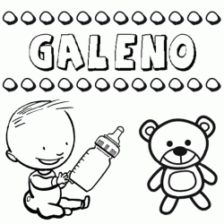Nome Galeno para colorir. Desenhos dos nomes para pintar com as crianças
