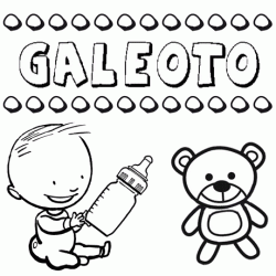Nome Galeoto para colorir. Desenhos dos nomes para pintar com as crianças