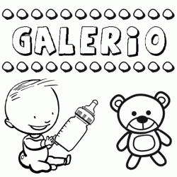 Nome Galerio para colorir. Desenhos dos nomes para pintar com as crianças