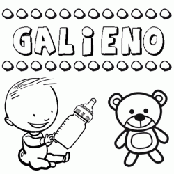 Nome Galieno para colorir. Desenhos dos nomes para pintar com as crianças