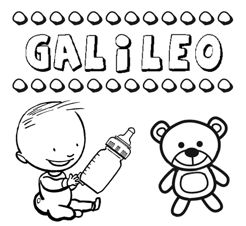 Nome Galileo para colorir. Desenhos dos nomes para pintar com as crianças