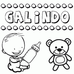 Nome Galindo para colorir. Desenhos dos nomes para pintar com as crianças