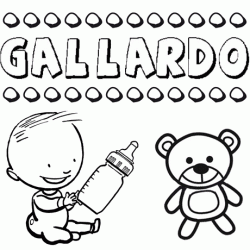 Nome Gallardo para colorir. Desenhos dos nomes para pintar com as crianças