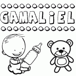 Nome Gamaliel para colorir. Desenhos dos nomes para pintar com as crianças