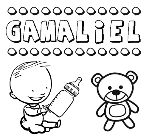 Nome Gamaliel para colorir. Desenhos dos nomes para pintar com as crianças