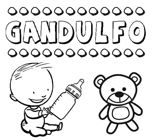 Nome Gandulfo para colorir. Desenhos dos nomes para pintar com as crianças