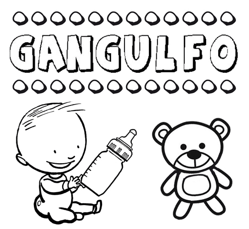 Nome Gangulfo para colorir. Desenhos dos nomes para pintar com as crianças