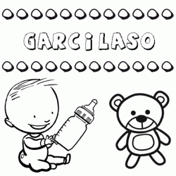 Nome Garcilaso para colorir. Desenhos dos nomes para pintar com as crianças