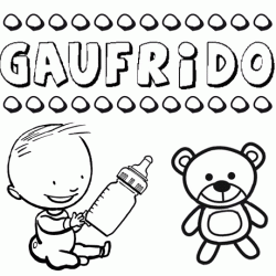 Nome Gaufrido para colorir. Desenhos dos nomes para pintar com as crianças