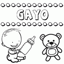 Nome Gayo para colorir. Desenhos dos nomes para pintar com as crianças