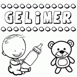 Nome Gelimer para colorir. Desenhos dos nomes para pintar com as crianças