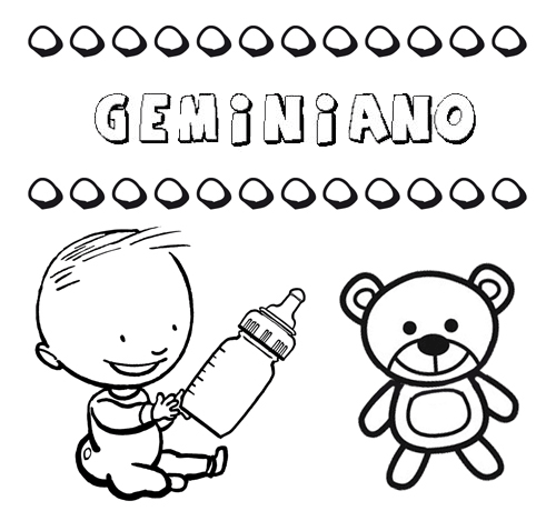 Nome Geminiano para colorir. Desenhos dos nomes para pintar com as crianças