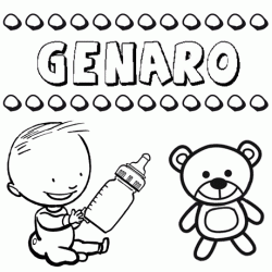 Nome Genaro para colorir. Desenhos dos nomes para pintar com as crianças