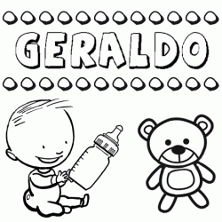 Nome Geraldo para colorir. Desenhos dos nomes para pintar com as crianças