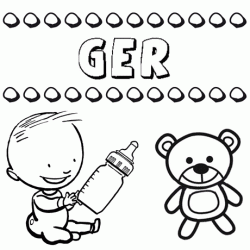 Nome Ger para colorir. Desenhos dos nomes para pintar com as crianças