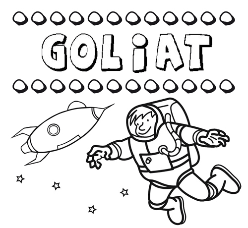 Nome Goliat para colorir. Desenhos dos nomes para pintar com as crianças