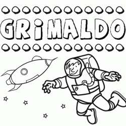 Nome Grimaldo para colorir. Desenhos dos nomes para pintar com as crianças