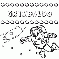 Nome Grimbaldo para colorir. Desenhos dos nomes para pintar com as crianças