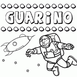Nome Guarino para colorir. Desenhos dos nomes para pintar com as crianças