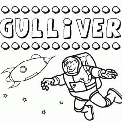 Nome Gulliver para colorir. Desenhos dos nomes para pintar com as crianças