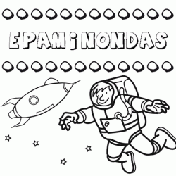 Nome Epaminondas para colorir. Desenhos dos nomes para pintar com as crianças