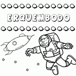 Nome Erquembodo para colorir. Desenhos dos nomes para pintar com as crianças