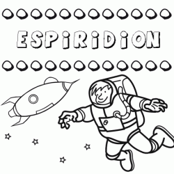 Nome Espiridión para colorir. Desenhos dos nomes para pintar com as crianças