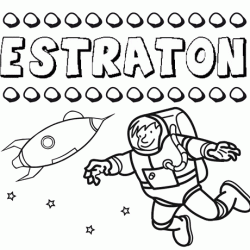 Nome Estratón para colorir. Desenhos dos nomes para pintar com as crianças