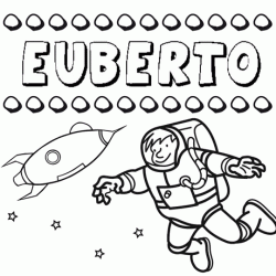 Nome Euberto para colorir. Desenhos dos nomes para pintar com as crianças